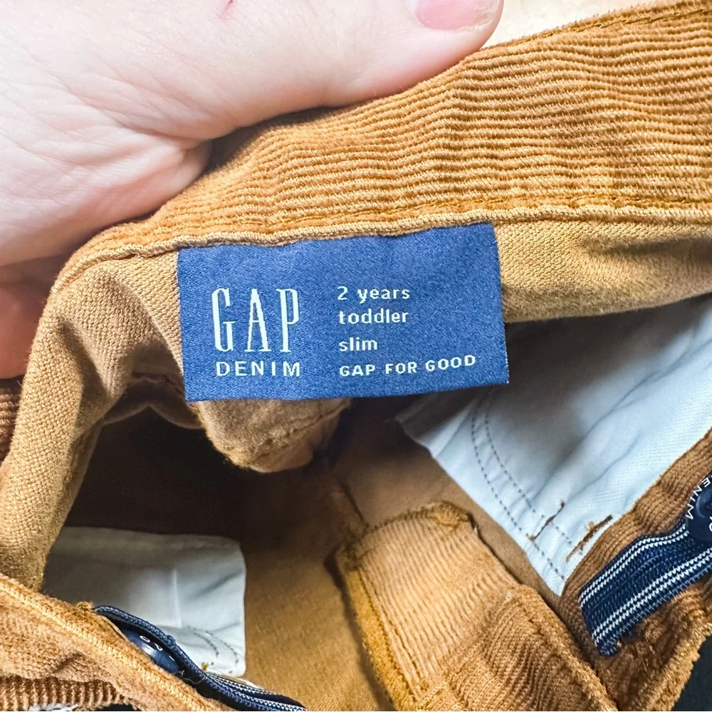 Gap Denim Brown Corduroy Slim Straight Leg Pants Toddler Boys Size 2T NWT
